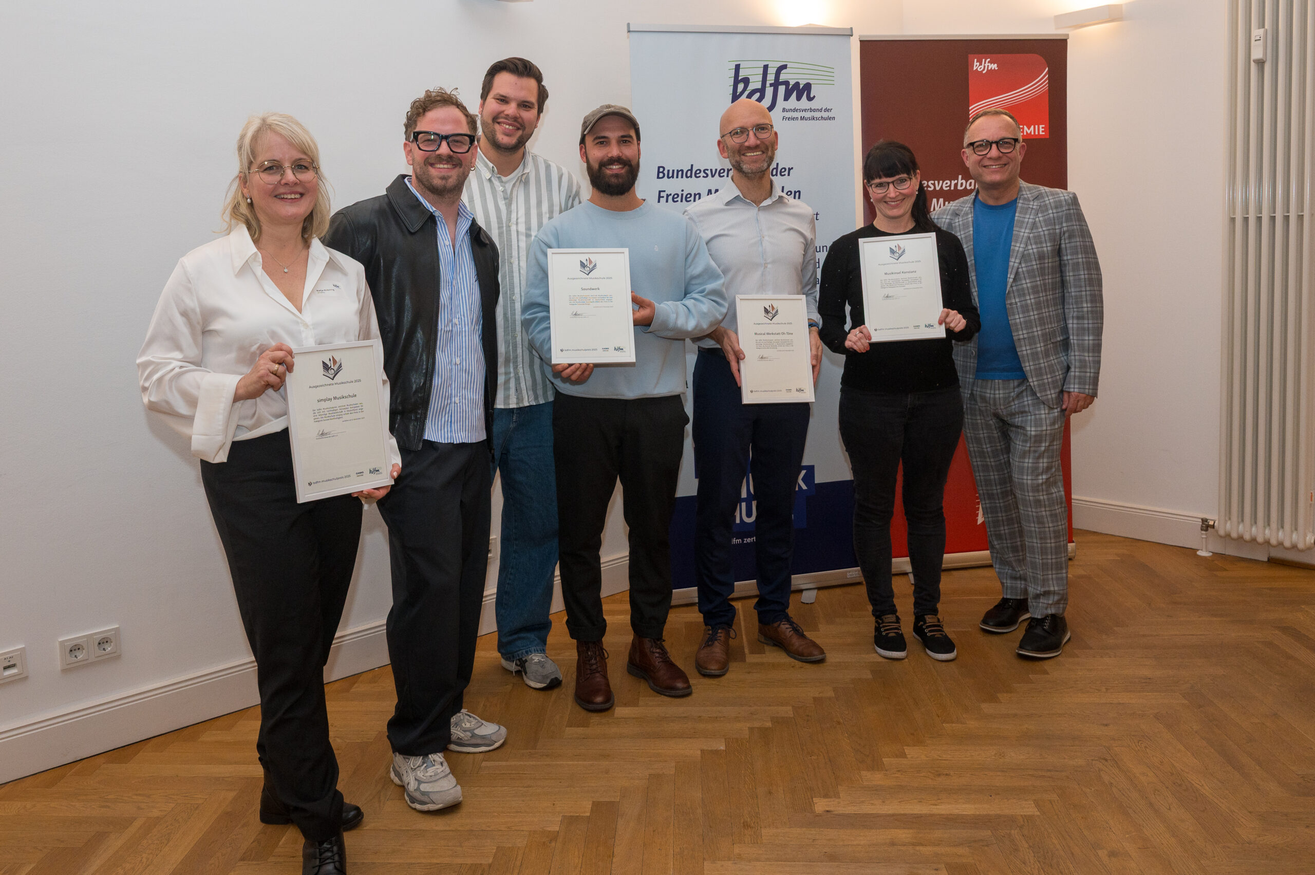 Die Gewinnerinnen des bdfm Musikschulpreises 2025